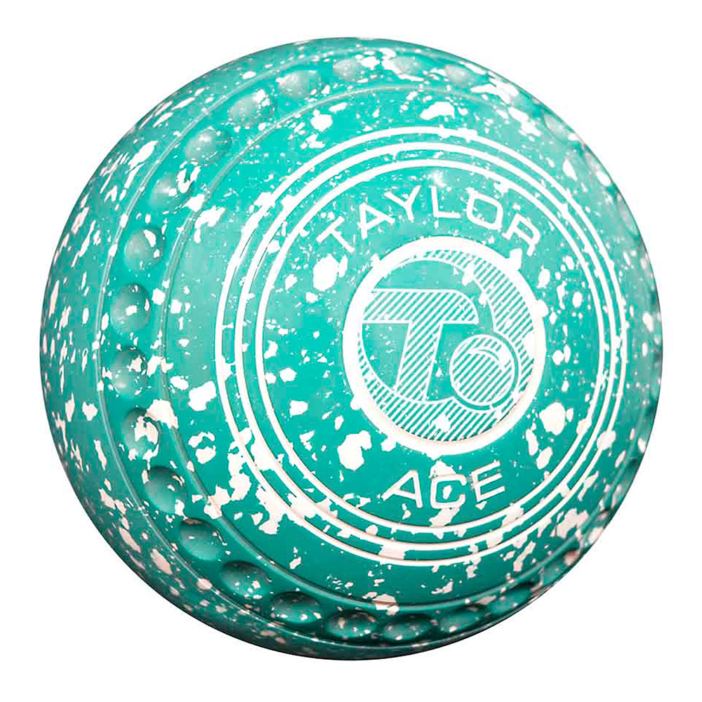 Taylor Ace Mint/White Lawn Bowls Cotswold Bowls Centre